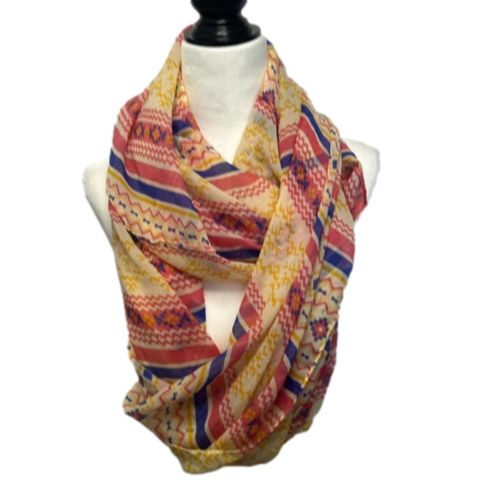 Lightweight Aztec Arizona Scarf Yellow Red and Blue